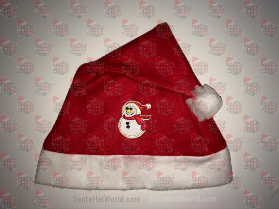 Snow Man Red Scarf Santa Hat