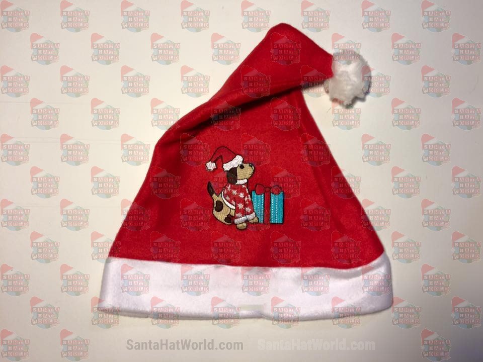 Dog and Present Santa Hat