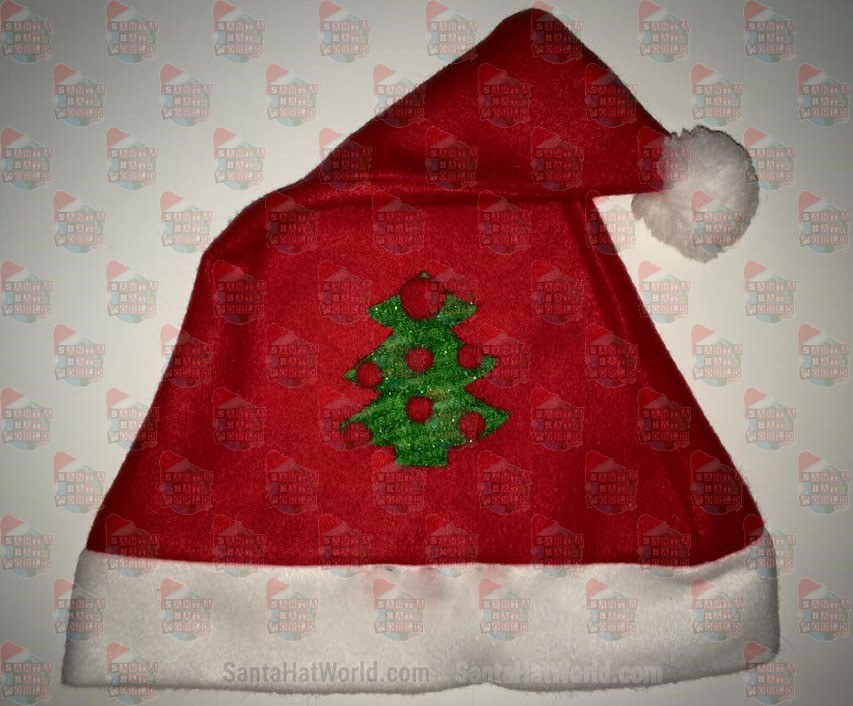 Christmas Tree with Red Balls Santa Hat