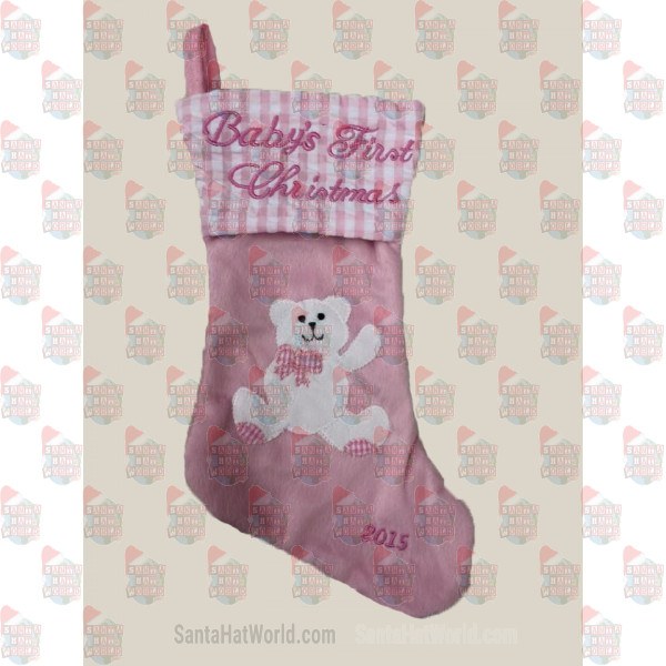 Baby 1st Christmas Pink Stocking
