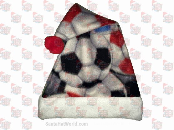 Fleece Soccer Santa Hat