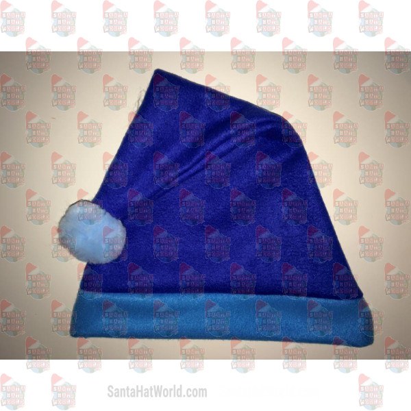 Fleece Blue & Light Blue Santa Hat