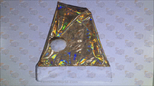 Premium Gold Color-Shifting Rainbow Santa Hat
