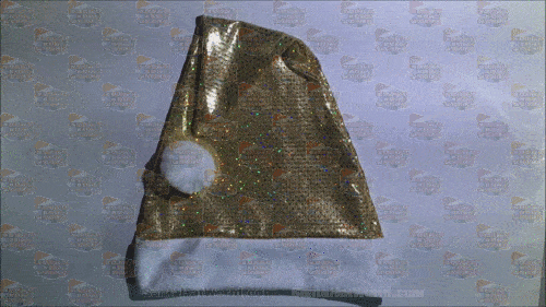 Premium Gold Sequin Santa Hat