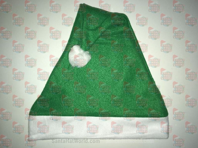 Fleece Green Santa Hat