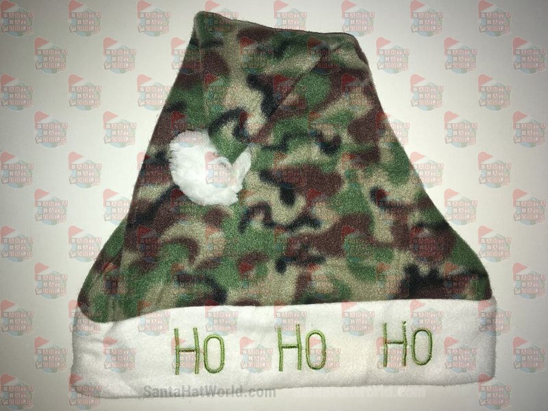 HOHOHO Green Camo Santa Hat