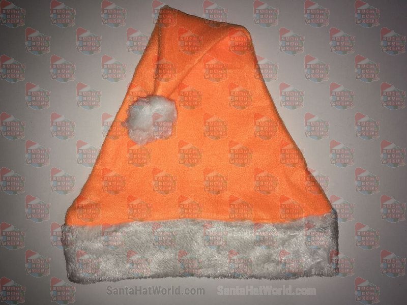 Orange Fleece Santa Hat Plush Brim