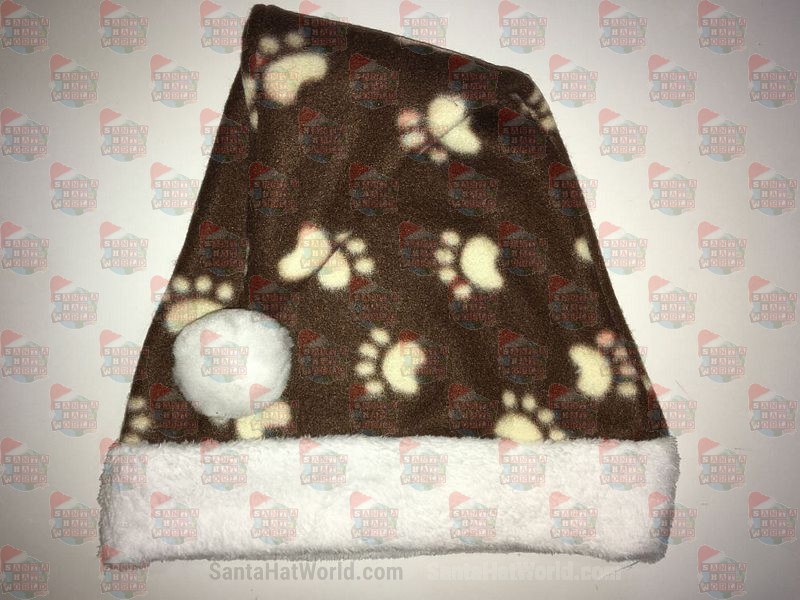 Brown Dog Paws Santa Hat
