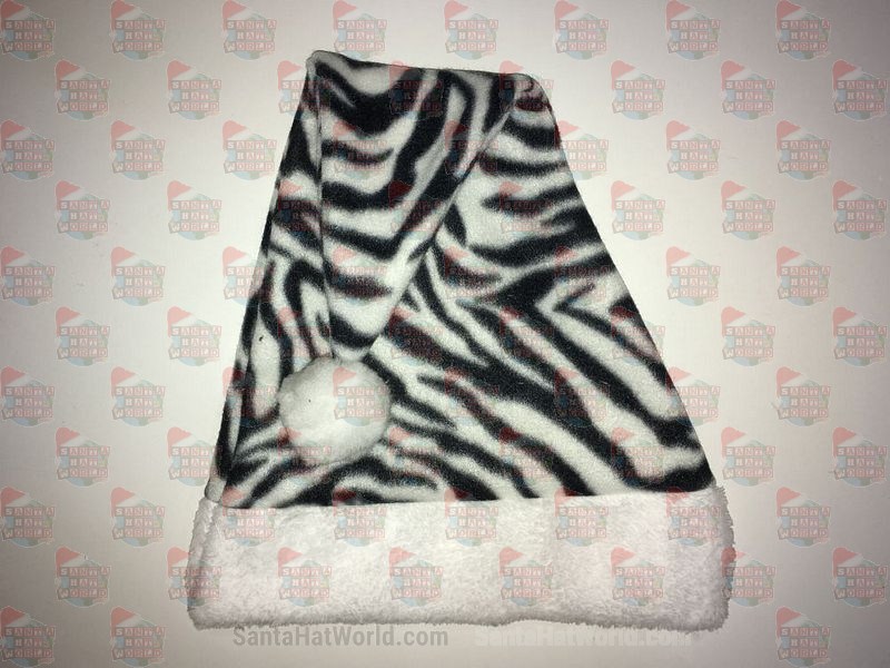 Zebra Print Santa Hat
