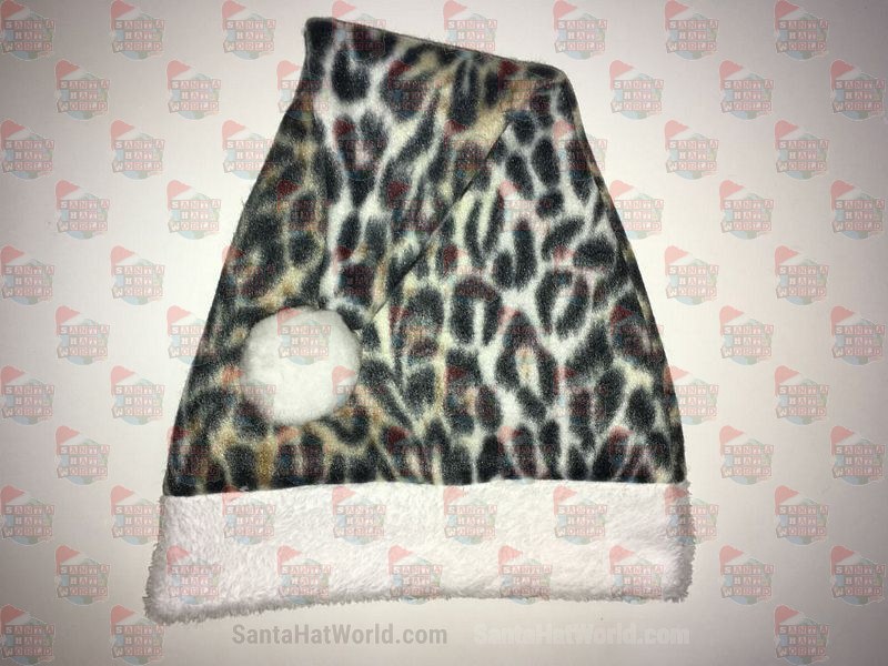 Leopard Print Santa Hat