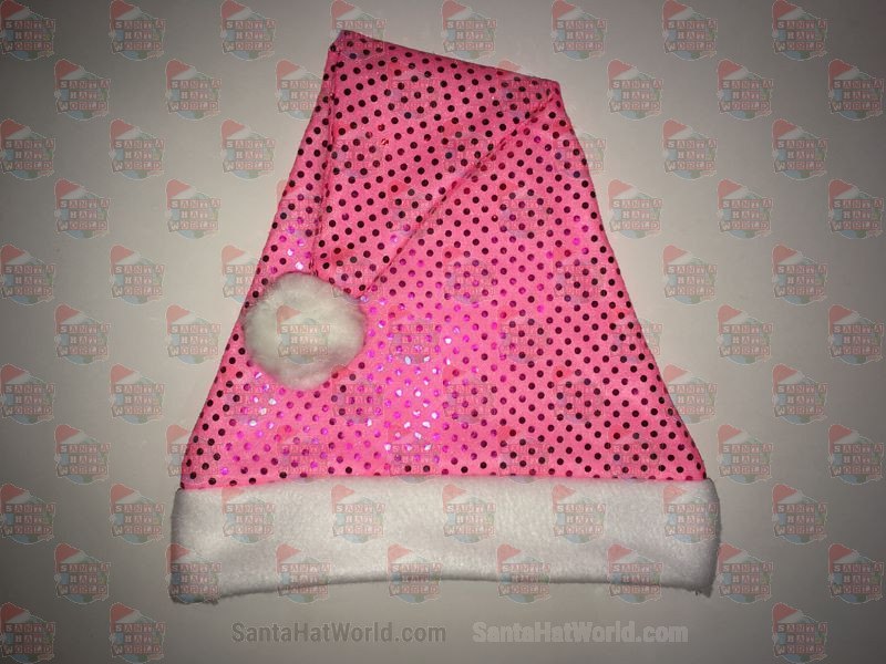 Hot Pink Sequin Santa Hat