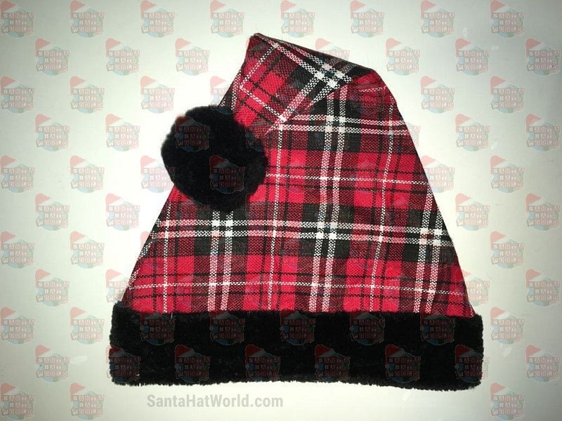 Red & Black Plaid Santa Hat