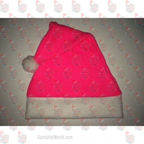 Fleece Hot Pink Santa Hat