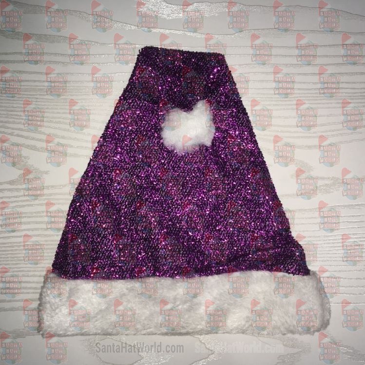 Purple Sparkle Santa Hat