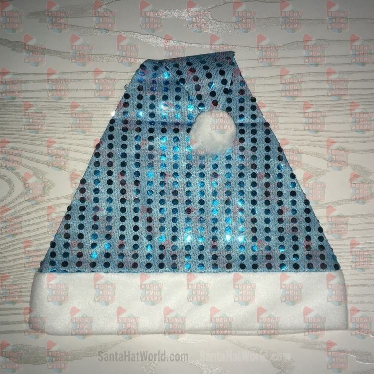 Turquoise Sequin Santa Hat