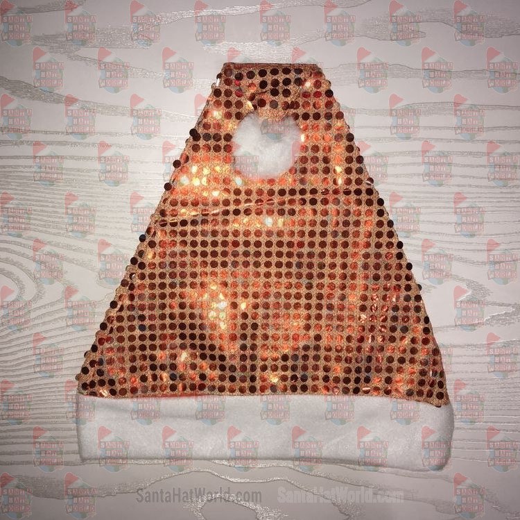 Orange Sequin Santa Hat