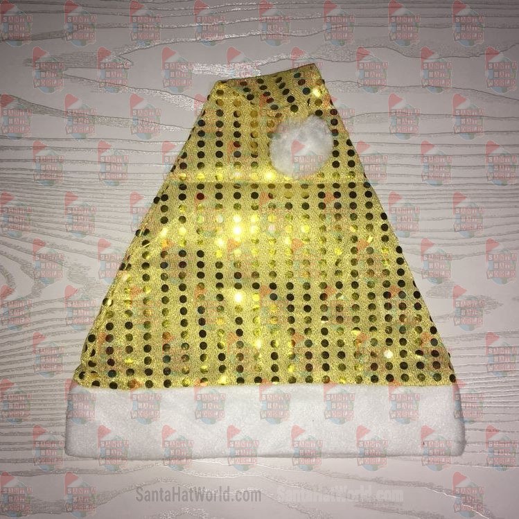 Gold Sequin Santa Hat