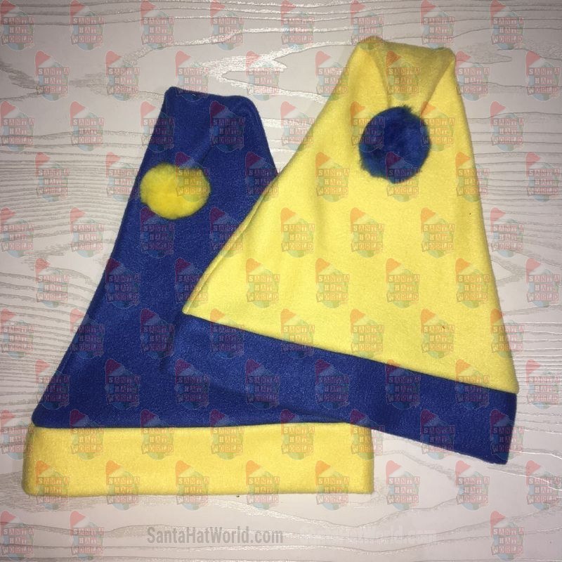 Blue and Pale Yellow Santa Hat