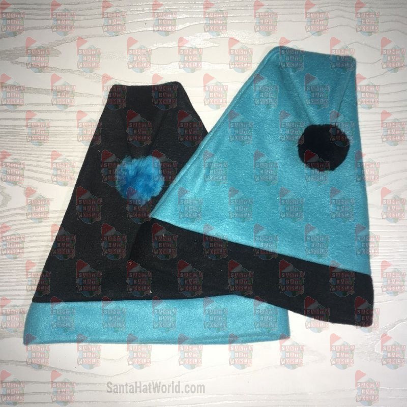 Teal and Black Santa Hat