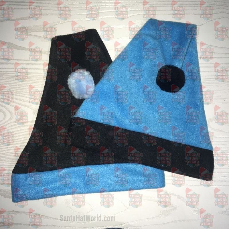 Light Blue and Black Santa Hat