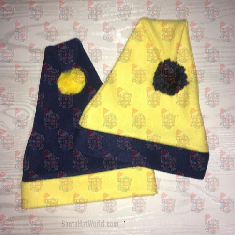 Navy and Pale Yellow Santa Hat