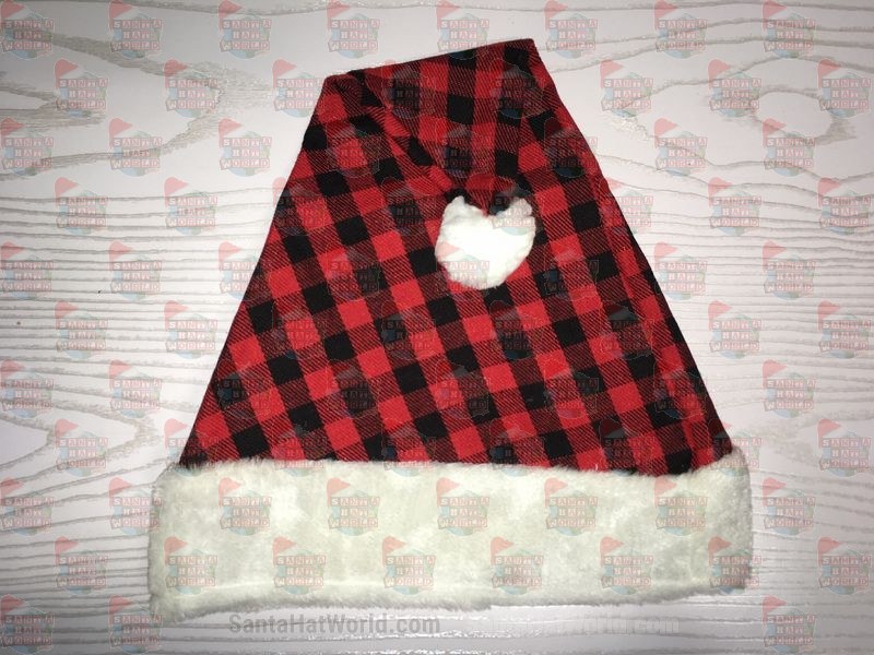 Red & Black Plaid Santa Hat
