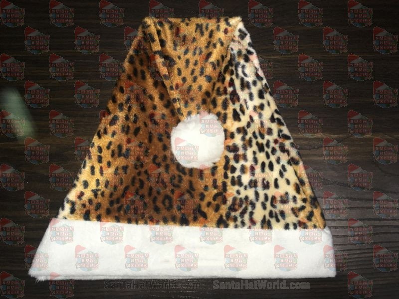 Ski Leopard Plush Santa Hat