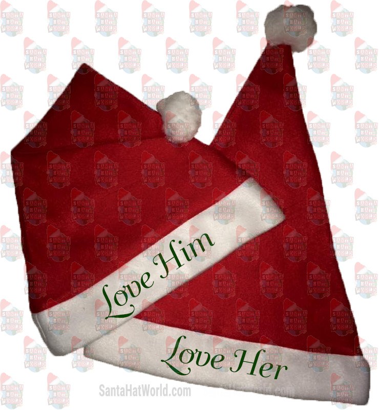 Love Him & Love Her Santa Hat Combo