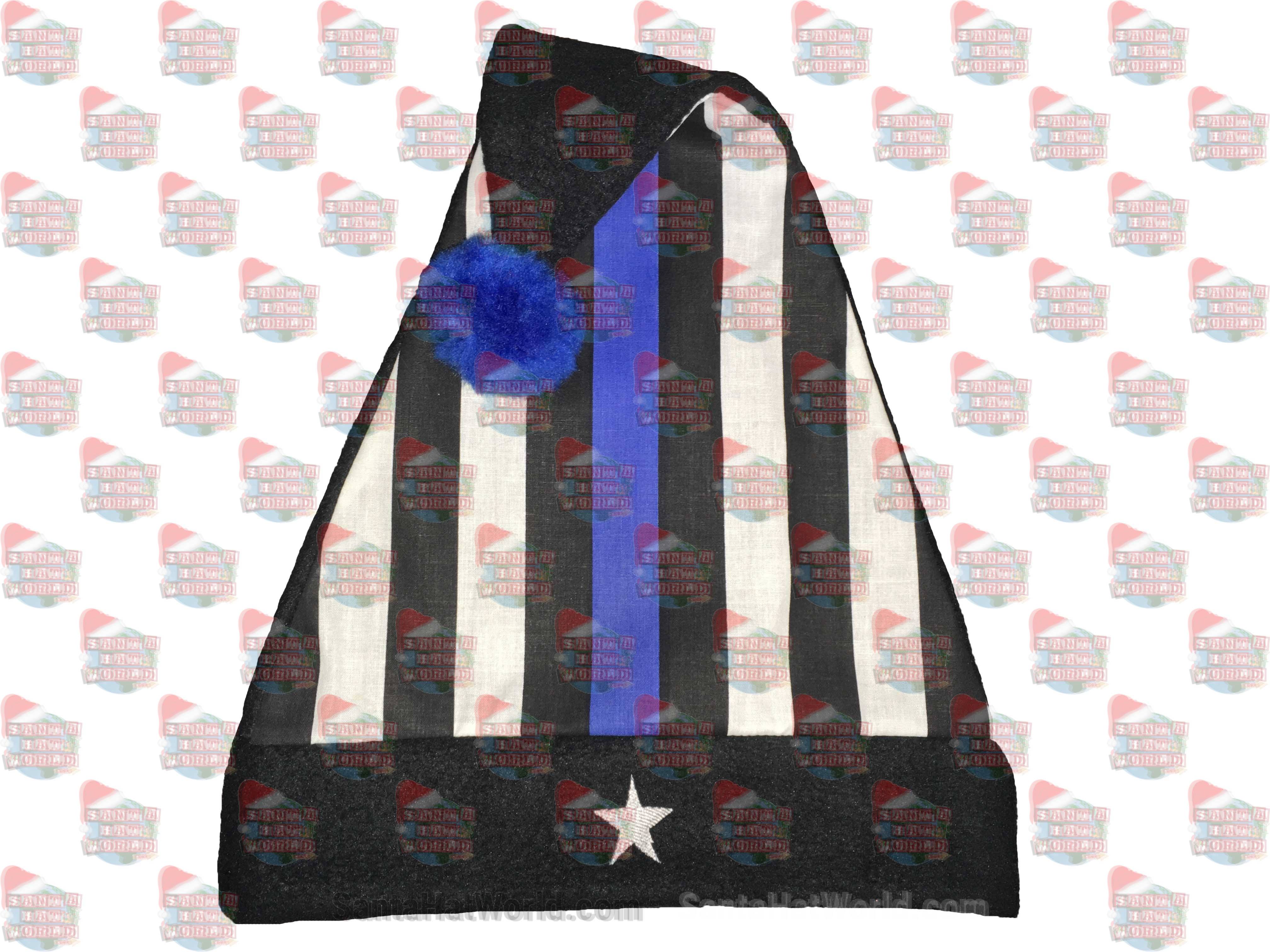 POLICE Stripe Santa Hat Single Closed Star