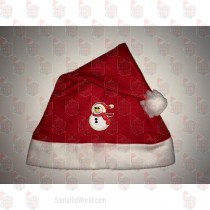 Snow Man Red Scarf Santa Hat