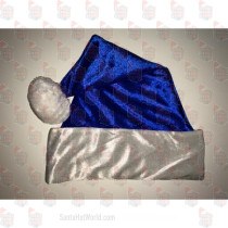 Metallic Blue Fleece Santa Hat