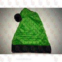 Soft Green Dot & Black Santa Hat