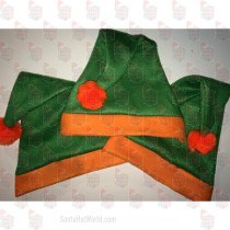 Fleece Green w/Orange Brim Santa Hat