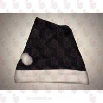 Fleece Black & White Santa Hat