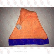 Orange Santa Hat Fleece Blue Brim