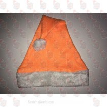 Orange Fleece Santa Hat Plush Brim