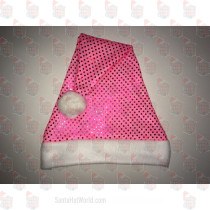Hot Pink Sequin Santa Hat