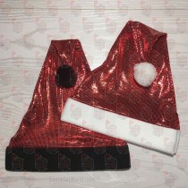 Shiny Grid Red Santa Hat