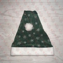 Green Santa Hat Silver Snowflakes