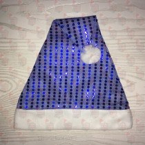 Blue Sequin Santa Hat