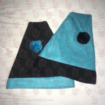 Teal and Black Santa Hat