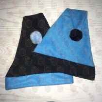 Light Blue and Black Santa Hat